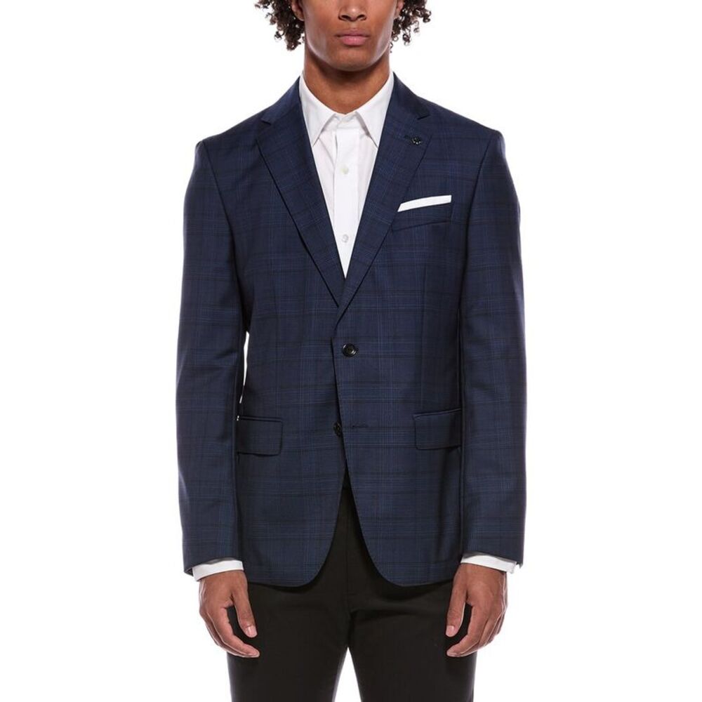 Hugo Boss Mens Boss  H Hutson Wool Blazer, Blue